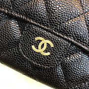 Chanel classic cf long lychee purse black with green - 6