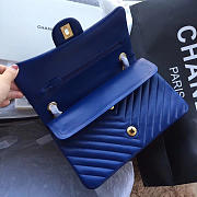 Chanel Classic Chevron Flap Bag Dark Blue 25cm  - 5