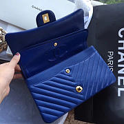 Chanel Classic Chevron Flap Bag Dark Blue 25cm  - 4