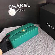 Chanel Classic Chevron Flap Bag Apple Green Grain Leather 25cm - 4