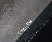 Dior metallic gypsum plaid pattern calfskin clamshell tote black - 6