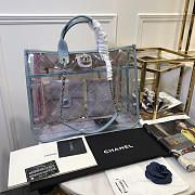 Chanel spring and summer explosions pvc lambskin color transparent handbag light blue - 1