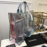 Chanel spring and summer explosions pvc lambskin color transparent handbag light blue - 3