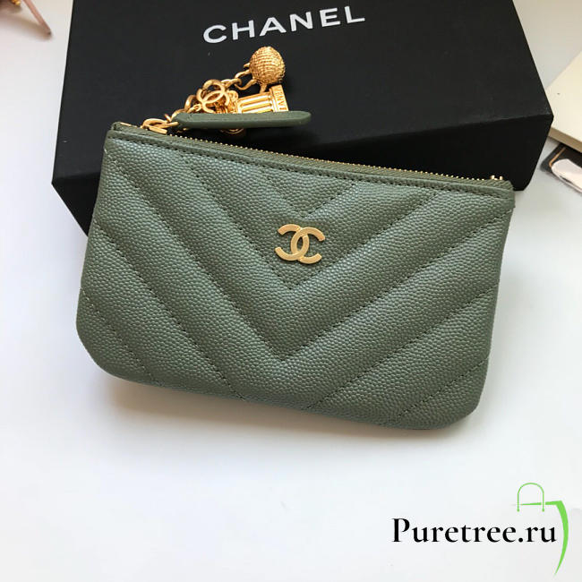 Chanel coin purse 82365 dark green - 1