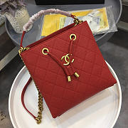 Chanel's latest drawstring bucket bag big red - 3