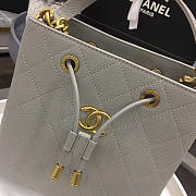 Chanel latest drawstring bucket bag grey - 5