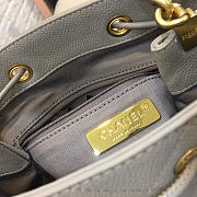 Chanel latest drawstring bucket bag grey - 6