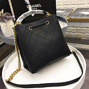 Chanel new drawstring bucket bag black - 6