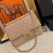 Chanel classic rhomboid cover bag beige - 1