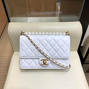 Chanel classic rhomboid cover bag white - 3