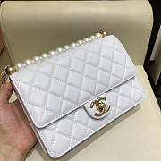 Chanel classic rhomboid cover bag white - 2
