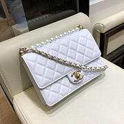 Chanel classic rhomboid cover bag white - 5