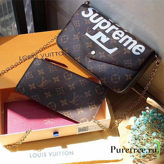 Louis Vuitton supreme monogram canvas wallet clutch bag 61276 - 1