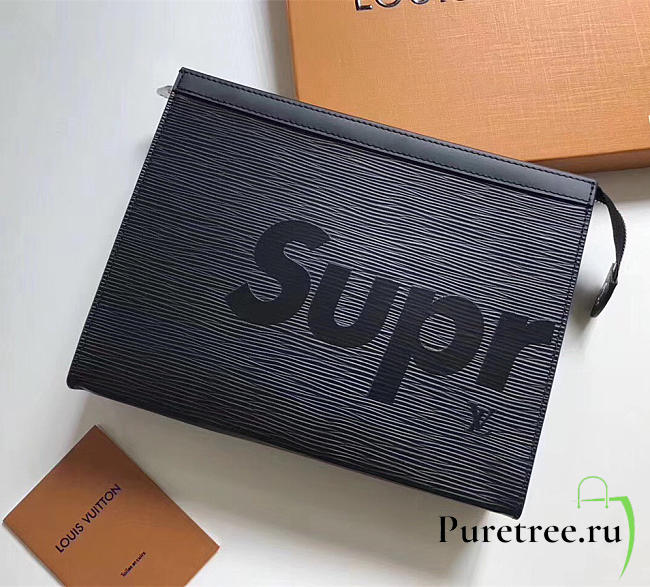 Louis Vuitton Supreme Clutch Black Bag | M41366  - 1