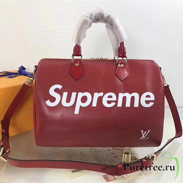 louis vuitton supreme handbag red m40432 - 1