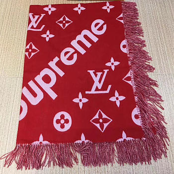 louis vuitton supreme scarf red 3089