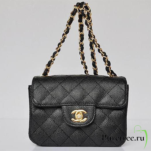 chanel caviar leather flap bag with gold hardware black CohotBag - 1