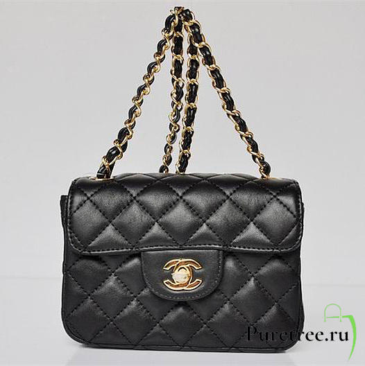 chanel lambskin leather flap bag with gold hardware black CohotBag  - 1