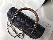 chanel flap bag with top handle black  - 6
