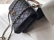 chanel flap bag with top handle black  - 4