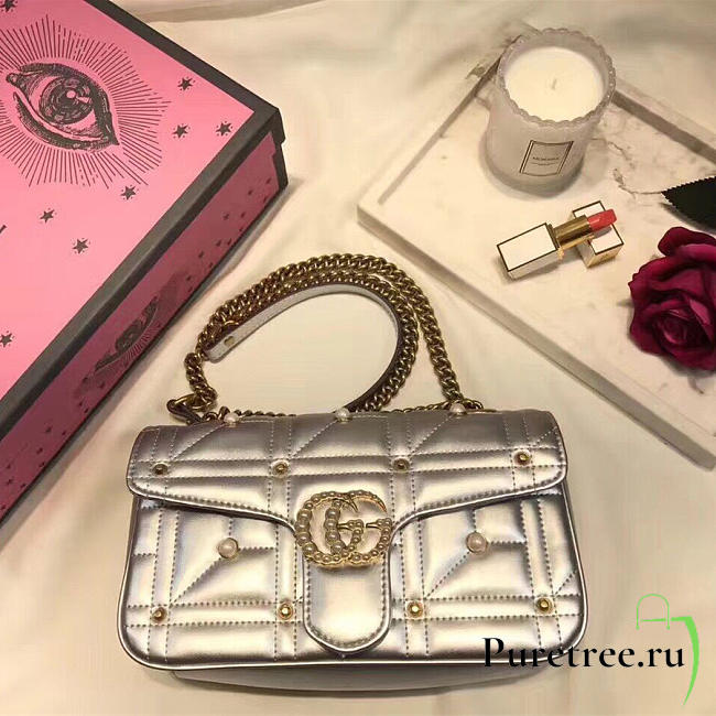 Gucci marmont bag silver | 2641 - 1