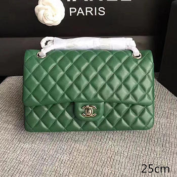 Chanel lambskin classic handbag green | A01112 