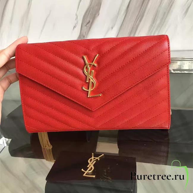 ysl gold monogram college red CohotBag 5081 - 1