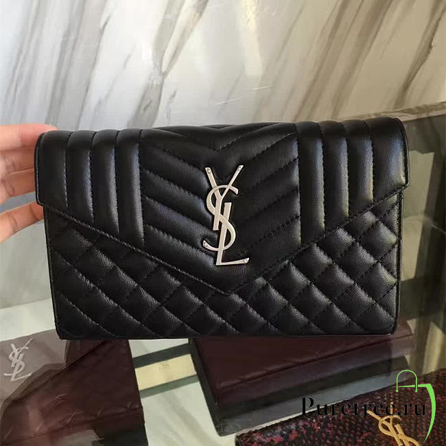 YSL envelop satchel black silver | 5130 - 1