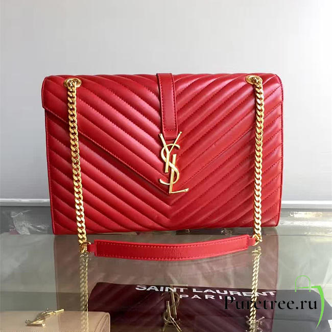 ysl gold monogram college red CohotBag 5087 - 1