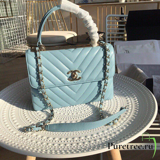 Chanel Trendy CC Light Blue Flap Bag size 25 x 18 x 7 cm - 1