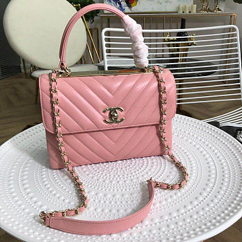 Chanel Trendy CC Pink Flap Bag size 25 x 18 x 7 cm