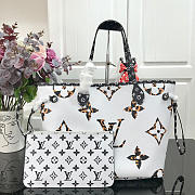 LV Neverfull Medium Size Handbag Big White Letter - 1