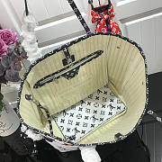 LV Neverfull Medium Size Handbag Big White Letter - 4