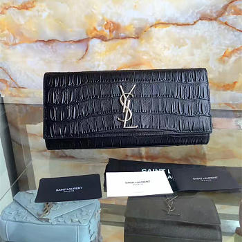 ysl monogram kate clutch in embossed crocodile shiny leather CohotBag 4963