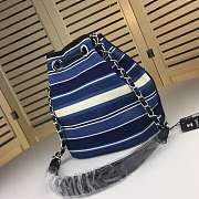 Chanel canvas bucket bag dark blue - 5