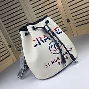Chanel canvas bucket bag white - 3