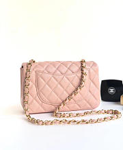 Chanel classic flap bag caviar leather sliver&gold hardware 20cm pink - 5