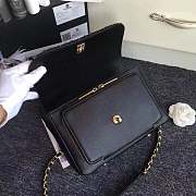 Chanel leather flap bag black length 23cm gold - 3