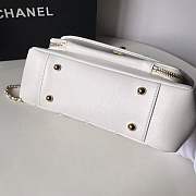 Chanel flap bag with top handle grained calfskin & gold-tone metal white - 2