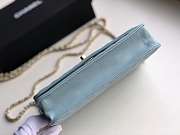 Chanel lamb skin v-type chain bag blue - 2