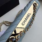 Chanel lamb skin v-type chain bag blue - 3