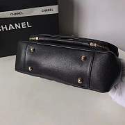 Chanel flap bag with top handle grained calfskin & gold-tone metal black - 5