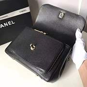 Chanel flap bag with top handle grained calfskin & gold-tone metal black - 3