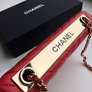 Chanel lamb skin v-type WOC chain bag red - 4