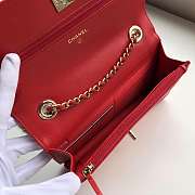 Chanel lamb skin v-type WOC chain bag red - 6