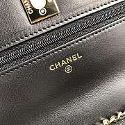 Chanel lamb skin v-type WOC chain bag black - 6
