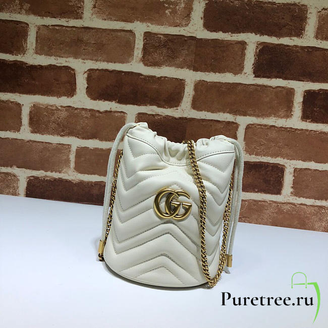 CohotBag gucci white gg marmont gold vuckle leather - 1