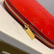 LV red cosmetic bag embossed leather - 6