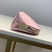 LV pink cosmetic bag embossed leather - 4
