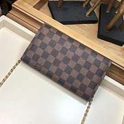 LV Croisette Damier Canvas Detachable Metal Chain Ponk Wallet - 3